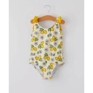 Girls Lemon Print One Piece Swimsuit Size  5– Rylee Faith Designs Boutique